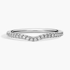 Blue Nile Studio Petite Crown Curved Diamond Ring in Platinum