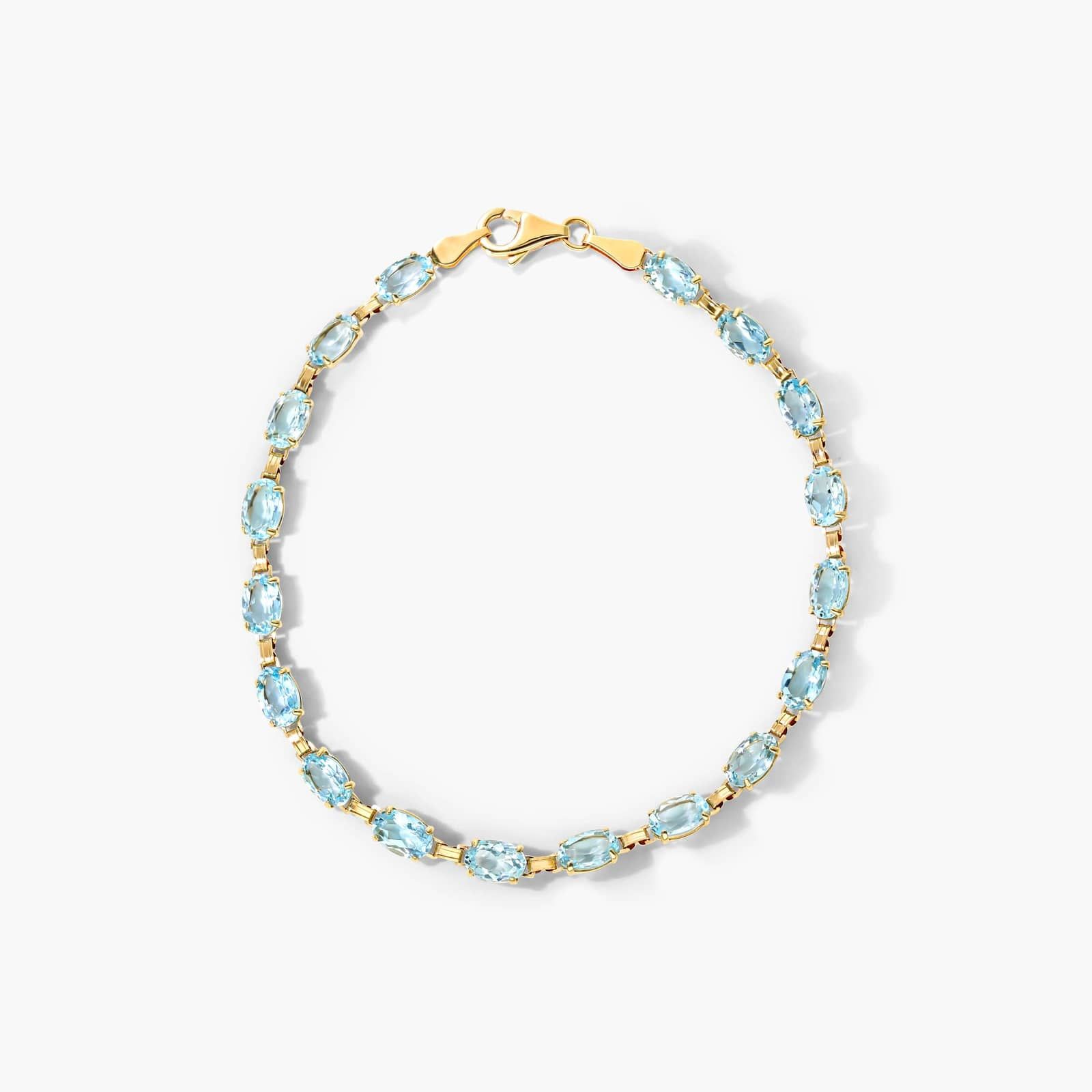 Blue Topaz Line Bracelet In 14K Yellow Gold By James Allen
