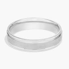 Brushed Inlay Wedding Ring in Platinum