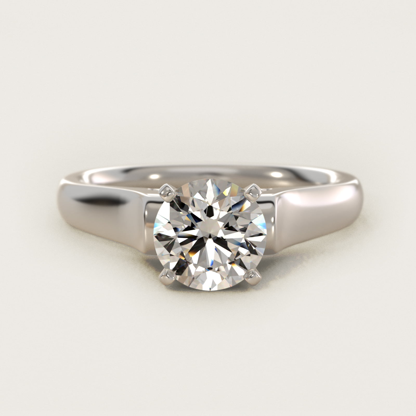Cathedral Solitaire Plus Diamond Engagement Ring in 14k White Gold By Zac Zac Posen