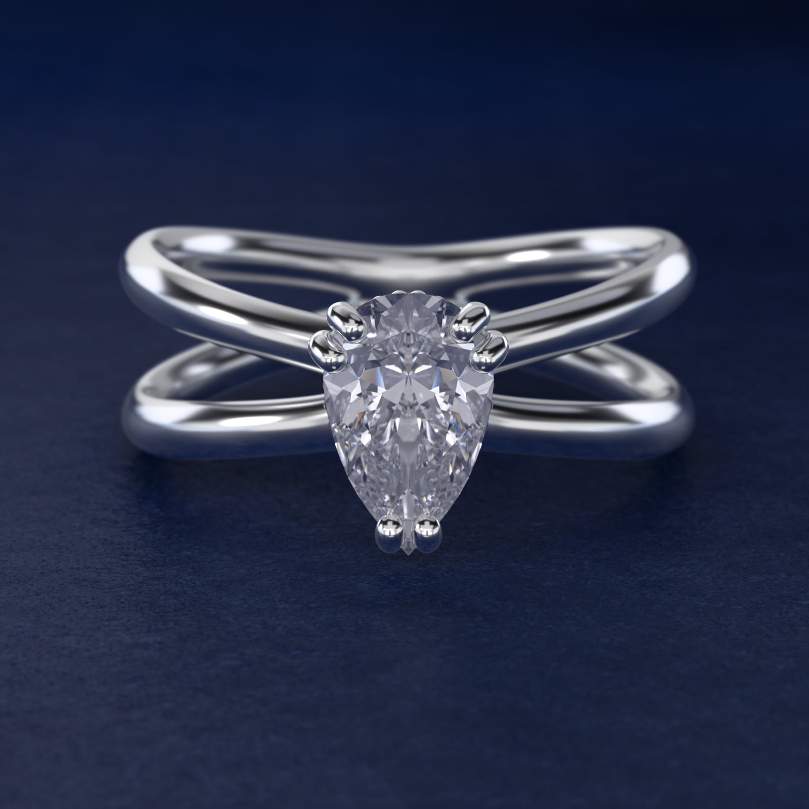 Criss Cross Solitaire Engagement Ring In 14K White Gold By James Allen