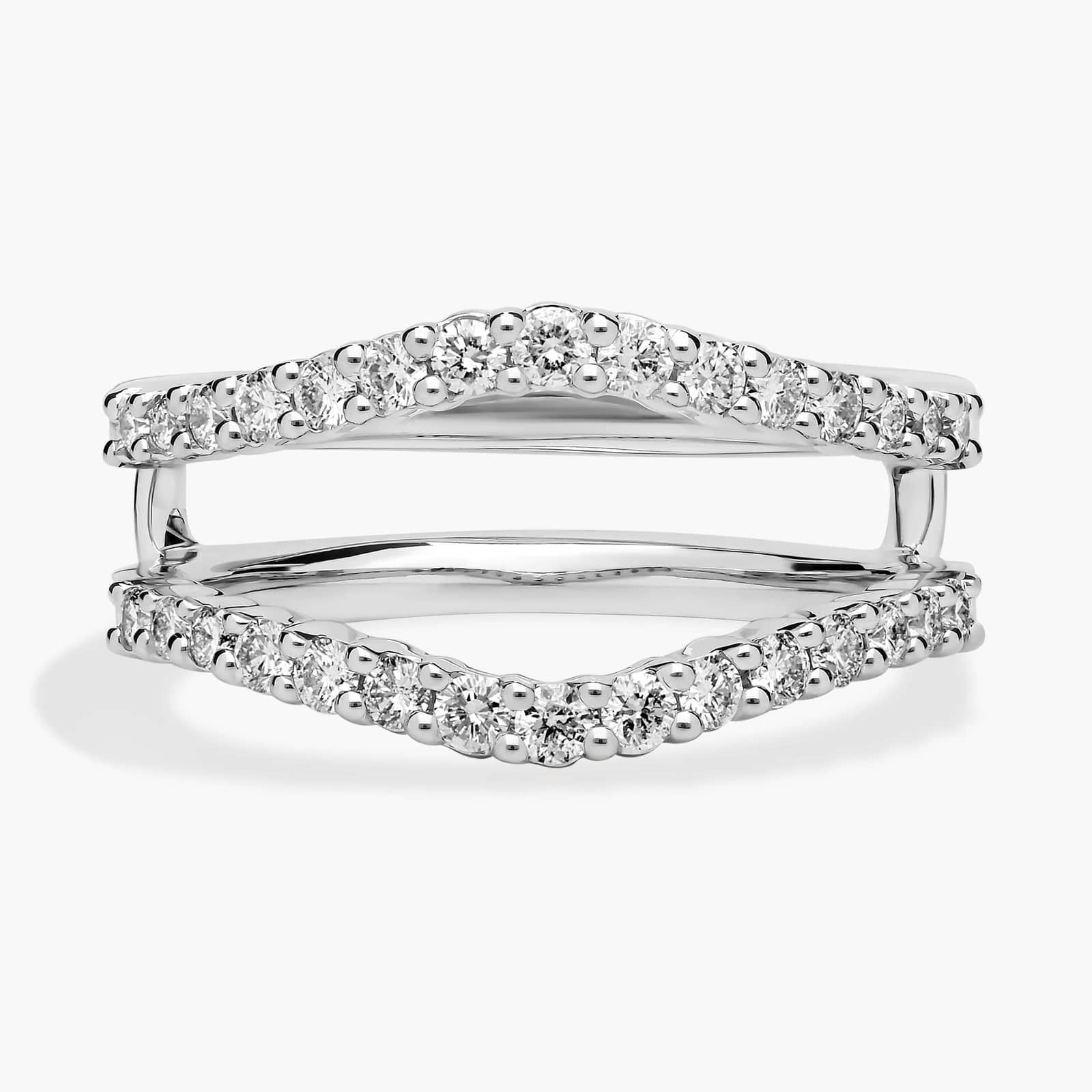 Curved Pavé Diamond Ring Insert in Platinum