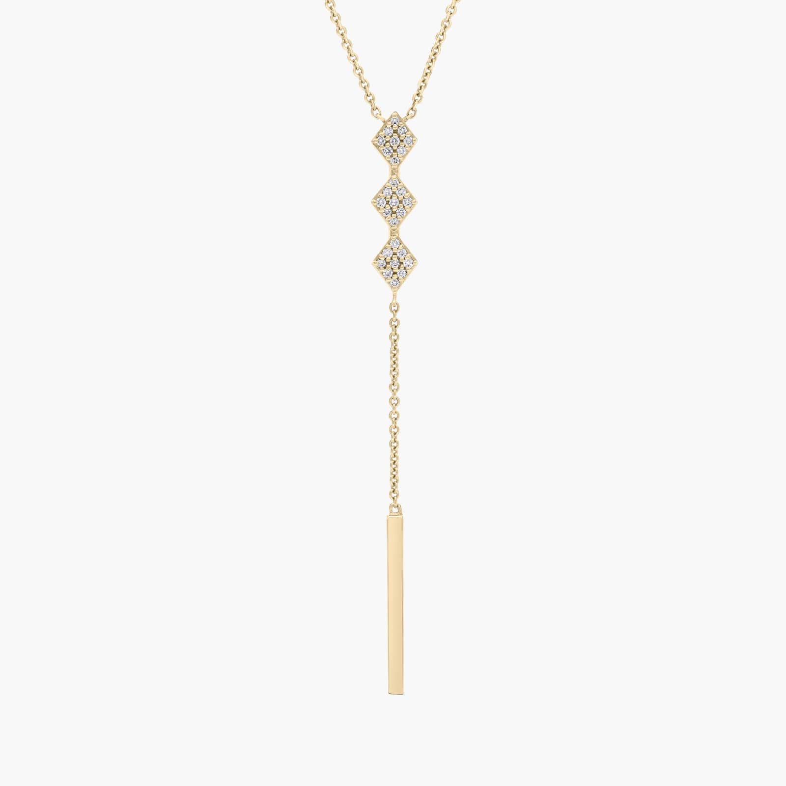 Diamond Kite "Y" Necklace in 14k Yellow Gold