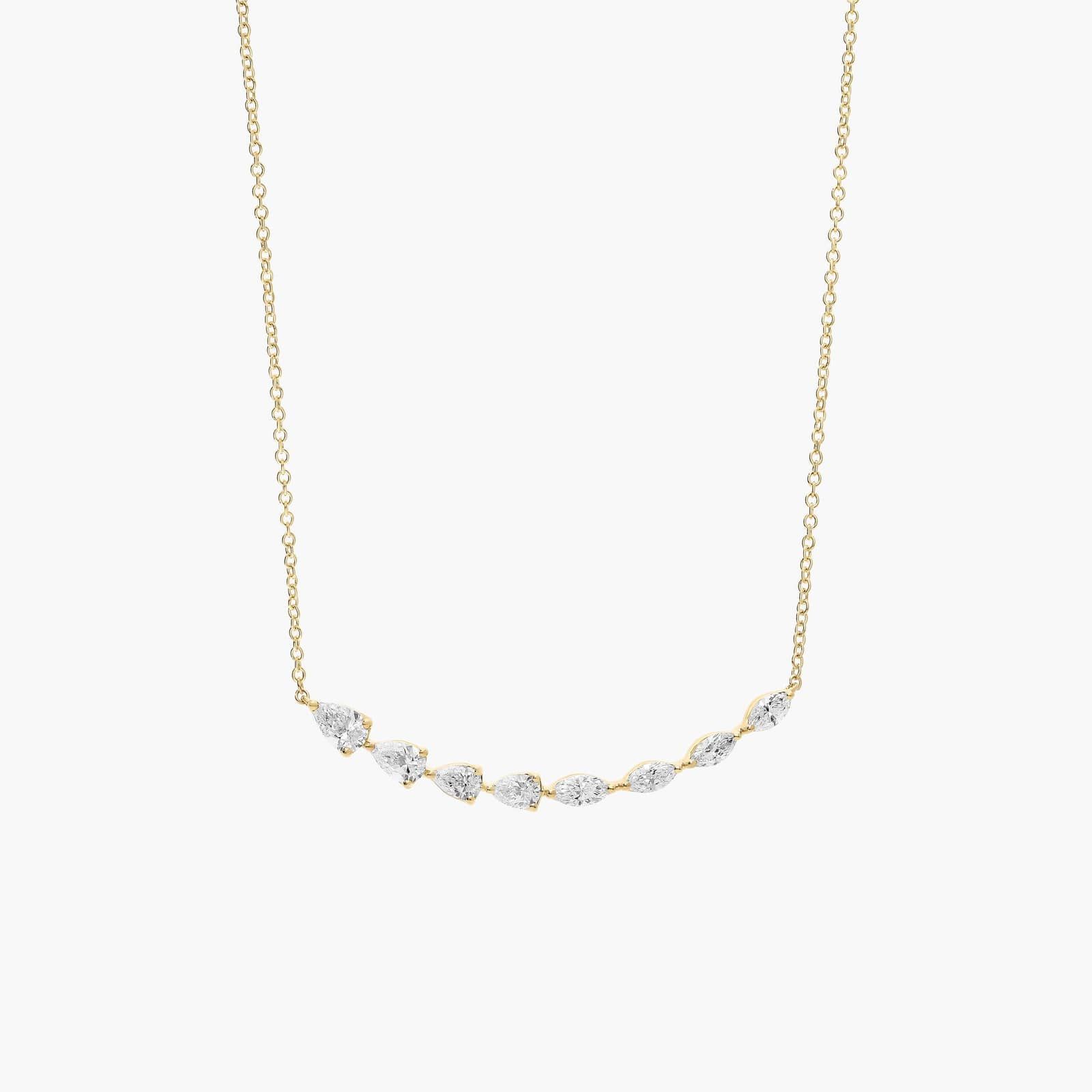 Lab diamond smile necklace