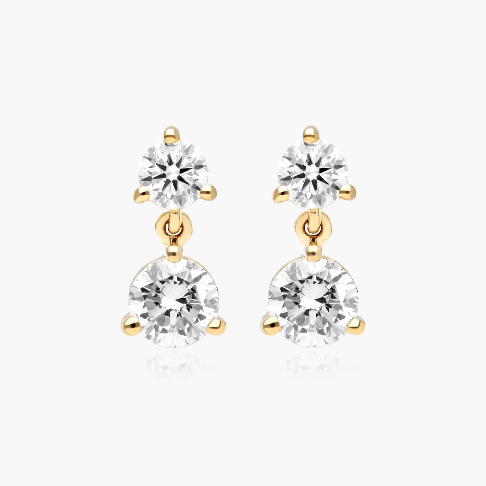 Drop Lab-Grown Diamond Stud Earrings In 14K Yellow Gold By James Allen