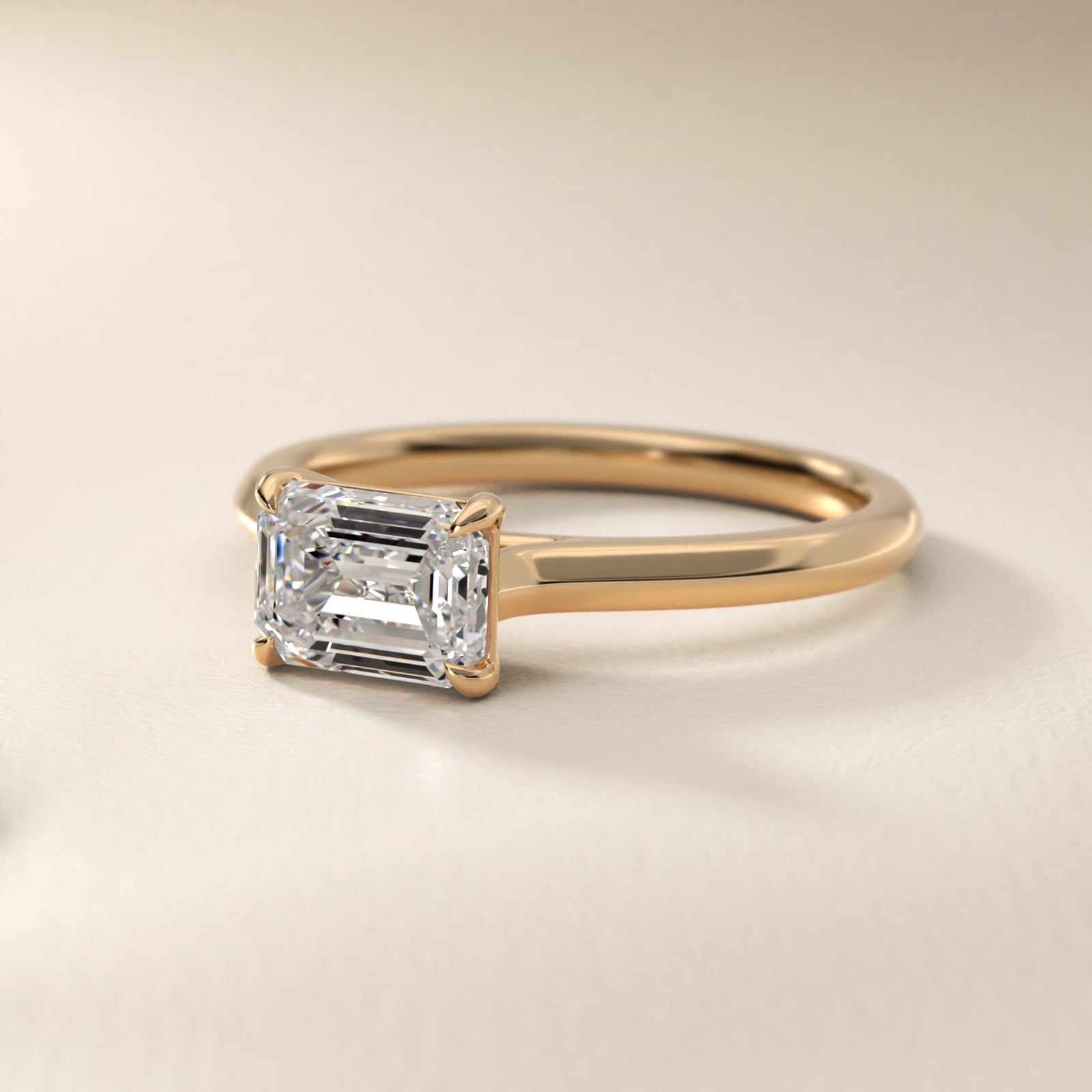 East West Solitaire in 18k Yellow Gold