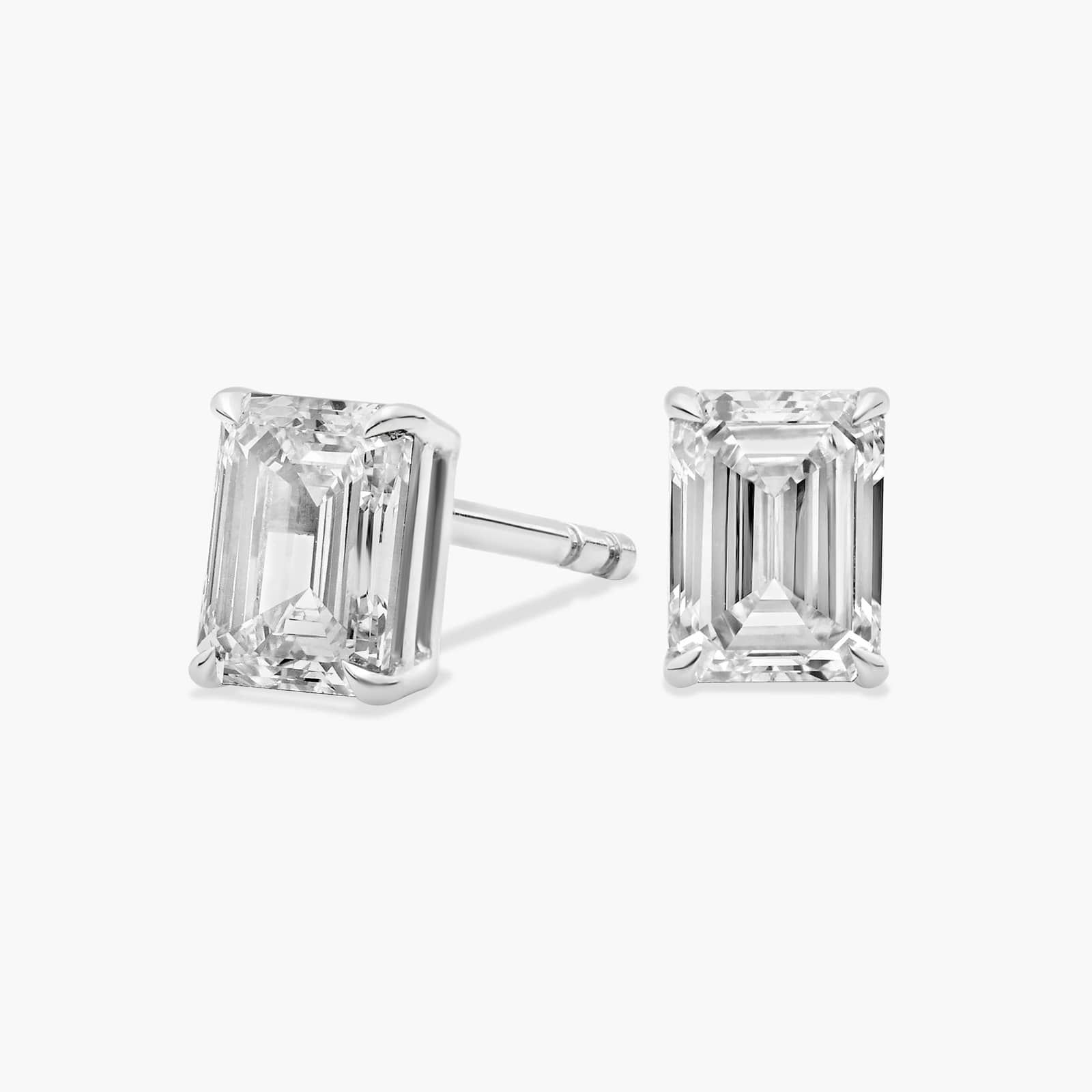 Emerald Cut Lab-Grown Diamond Stud Earrings In 14K White Gold (1 Ct. tw.)