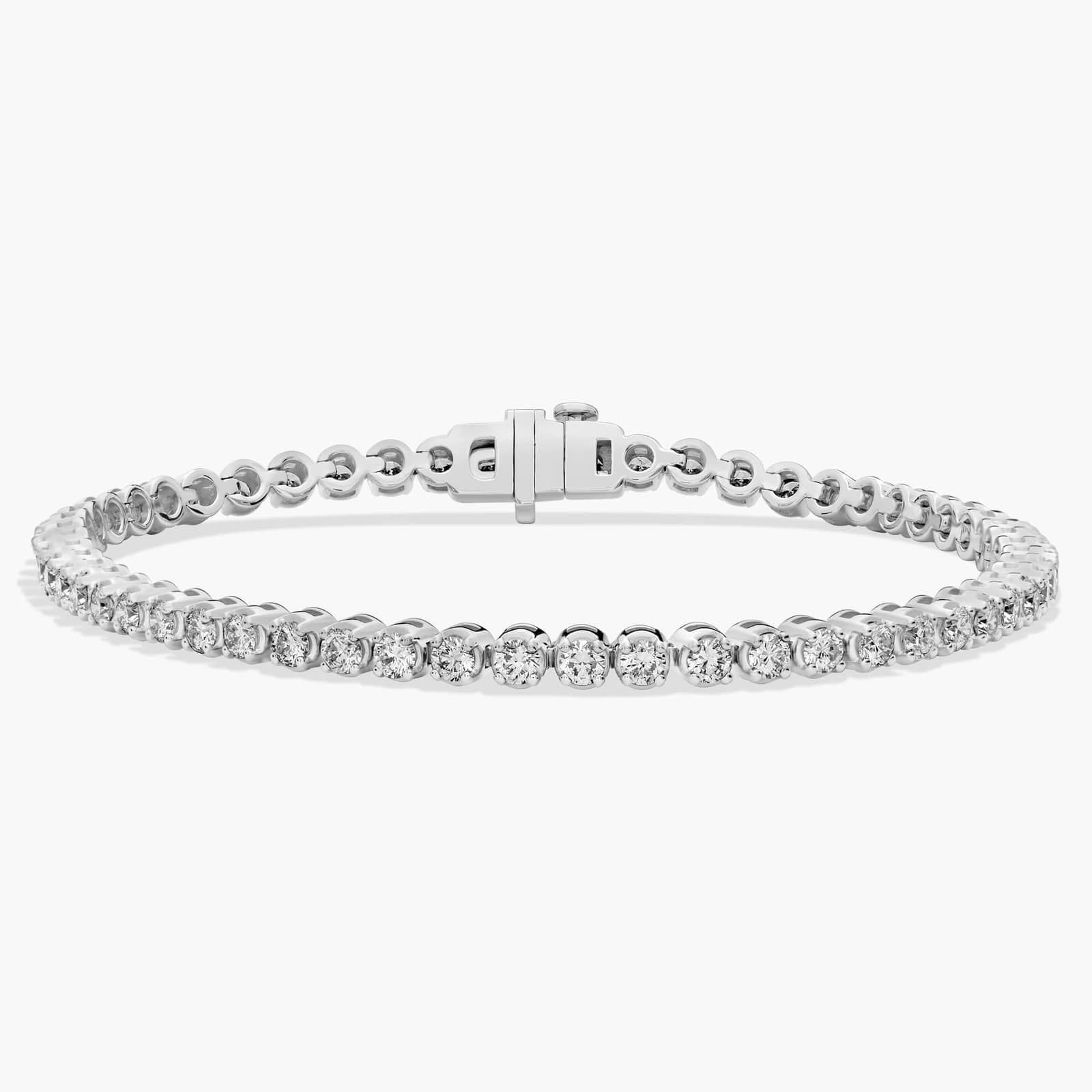 Four Prong Lab-Grown Diamond Tennis Bracelet In 14k White Gold