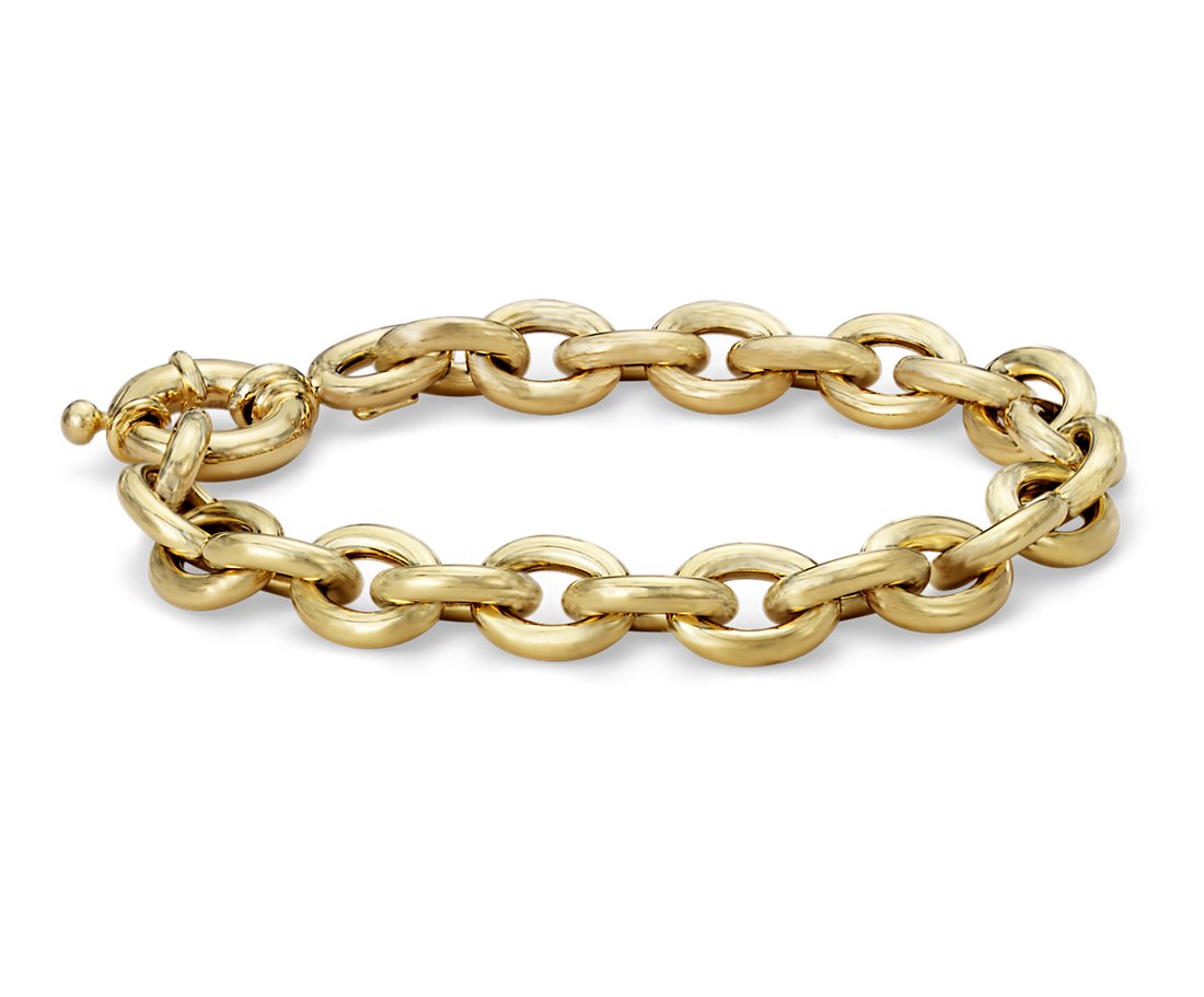Oval linked bracelet in 14k Italian yellow gold