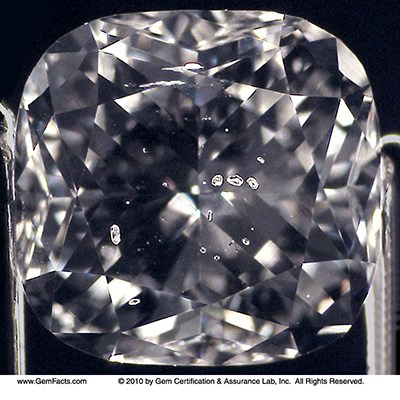 Close up of diamond crystal inclusions