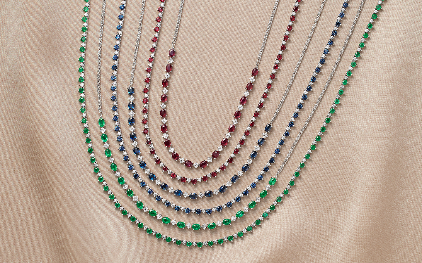 Gemstone eternity necklaces