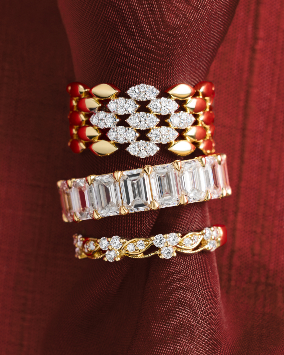 Yellow gold diamond rings