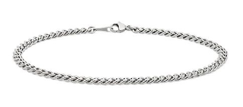 8" Men's Cuban Link Bracelet In Platinum
