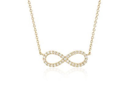 Mini Infinity Diamond Pendant In 14k Yellow Gold