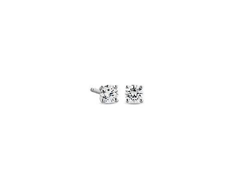 Lab Grown Diamond Stud Earrings In 14k White Gold