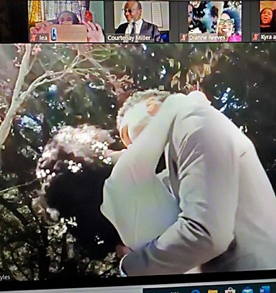 u0022You may kiss the bride!u0022 Sakile and Kamau make it official on Zoom