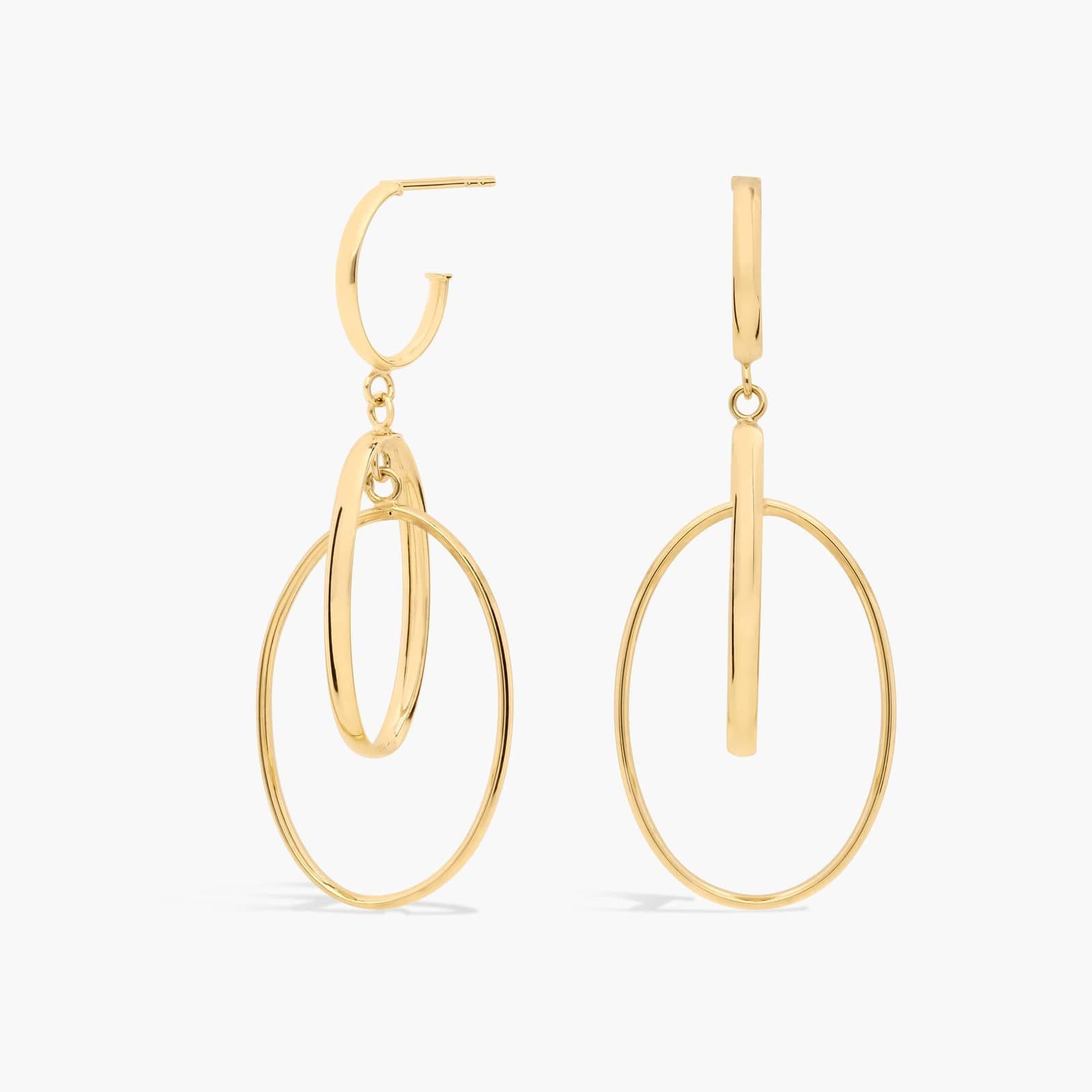 Interlocking Teardrop Earrings in 14k Yellow Gold