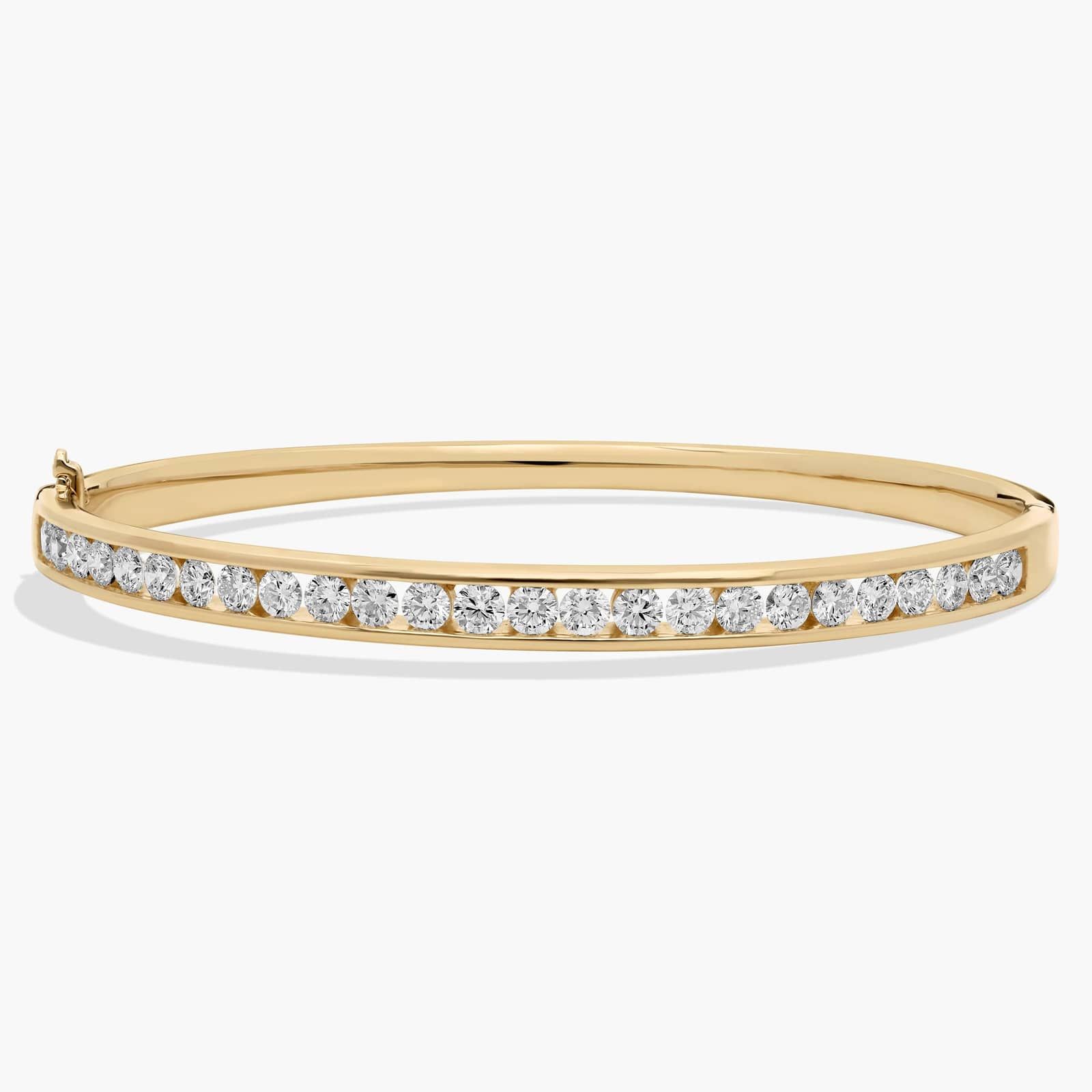 Lab Grown Diamond Channel-Set Bangle Bracelet in 14k Yellow Gold