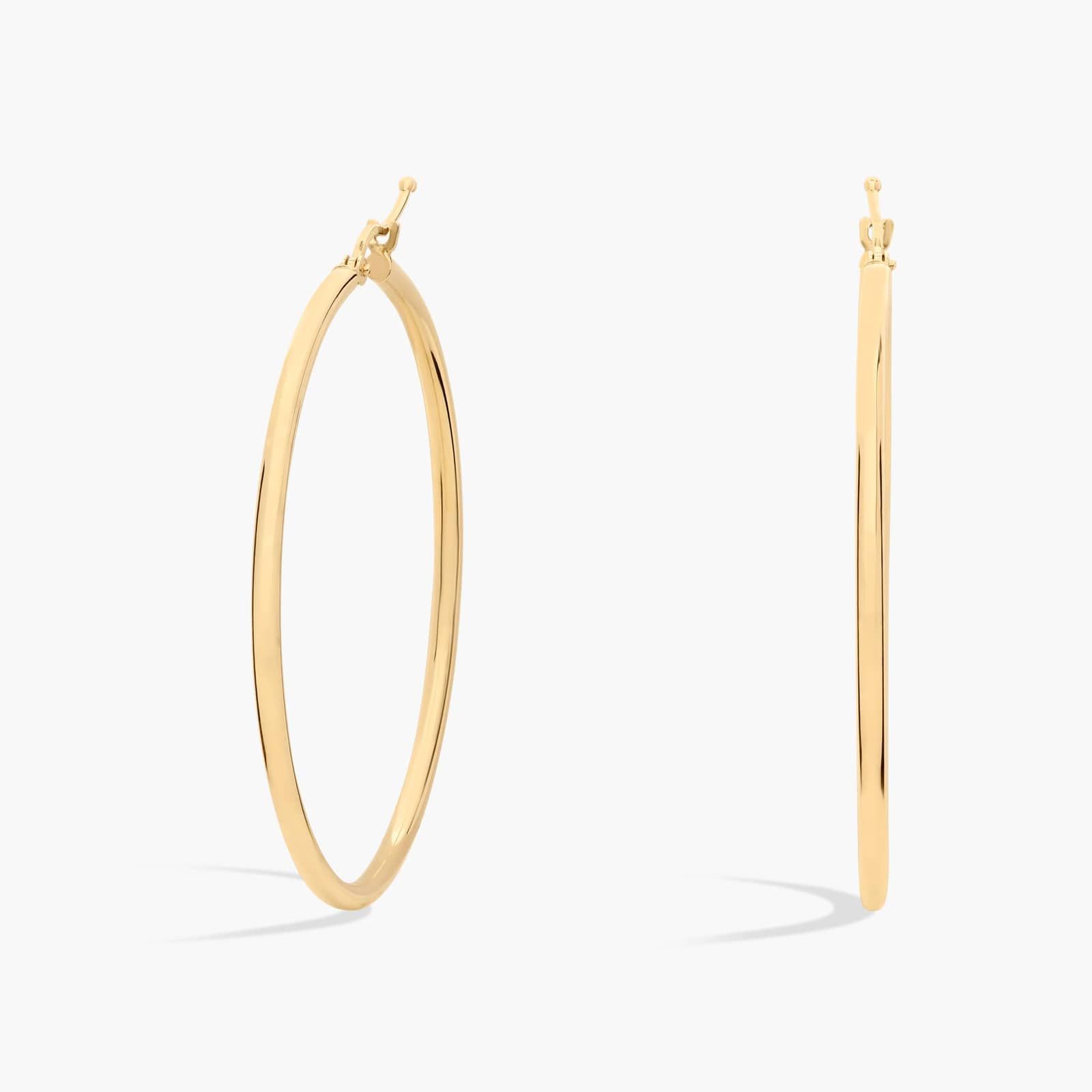 Large Hoop Earrings in 14k Yellow Gold (2 x 45 mm)