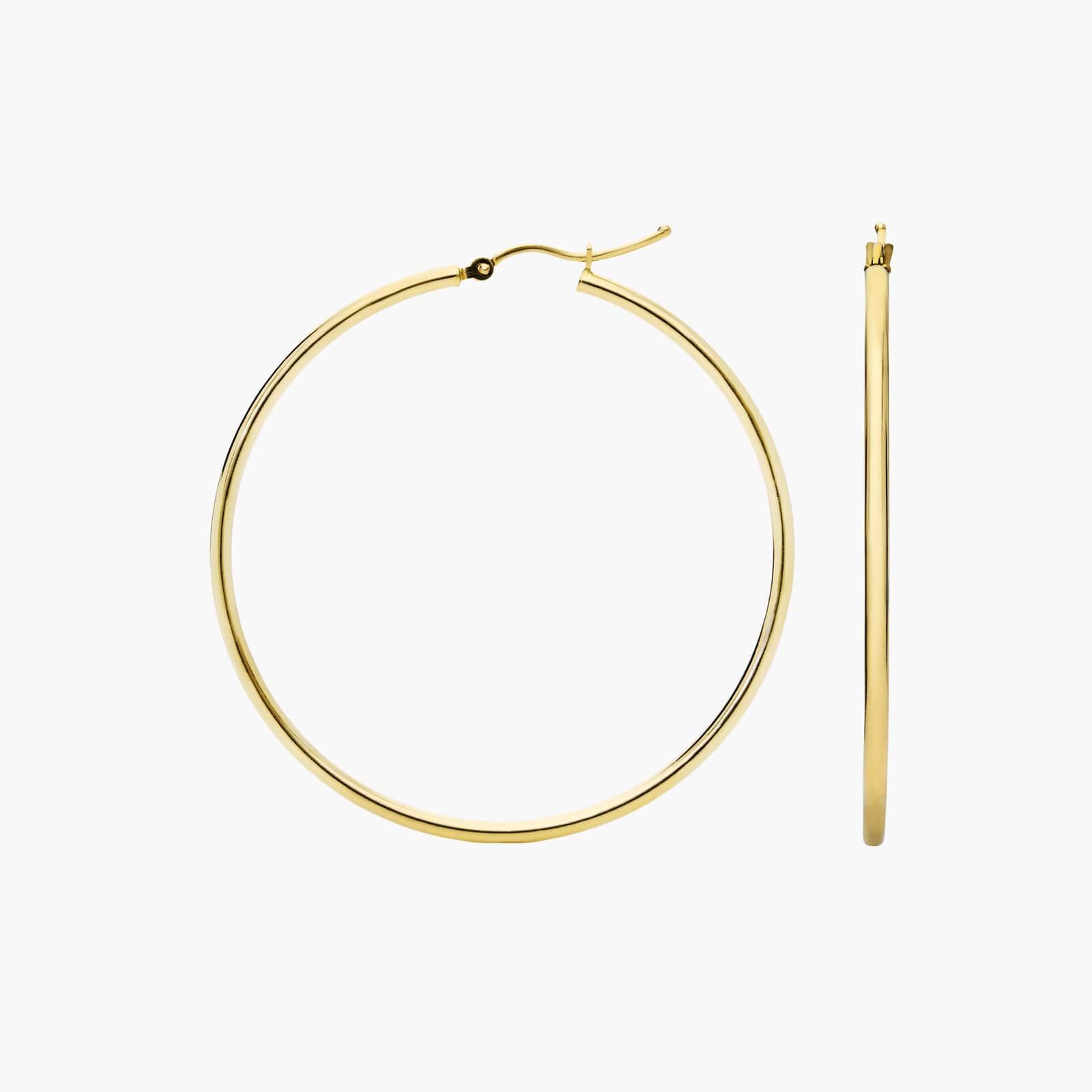 Large Hoop Earrings in 14k Yellow Gold (2 x 50 mm)
