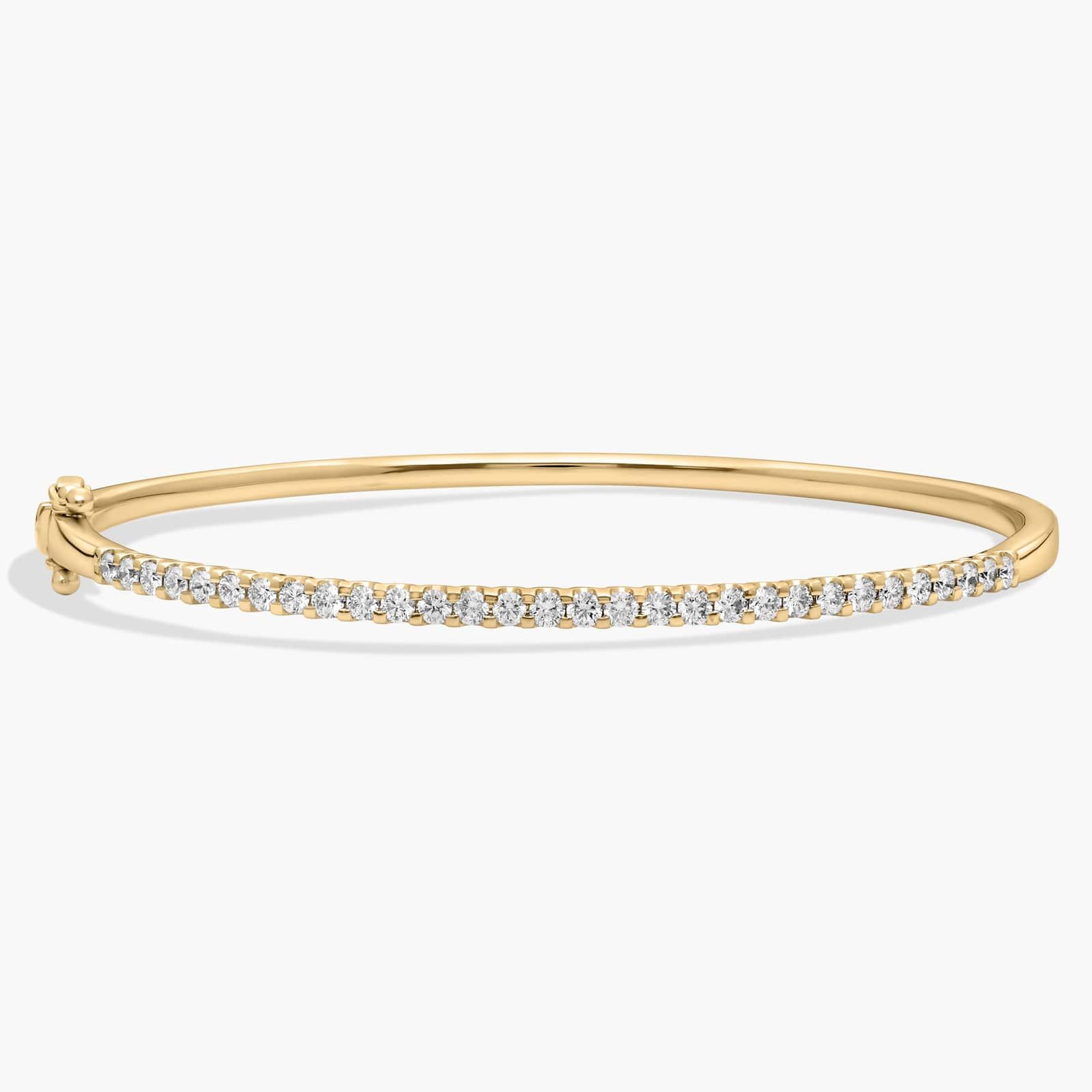 Luna Diamond Bangle in 14k Yellow Gold