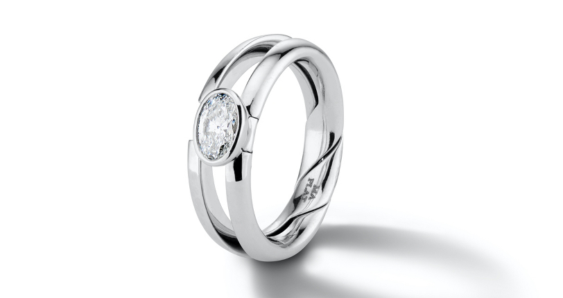 Marla Aaron ‘DiMe Siempre’ Bezel-Set Diamond Engagement Ring Platinum