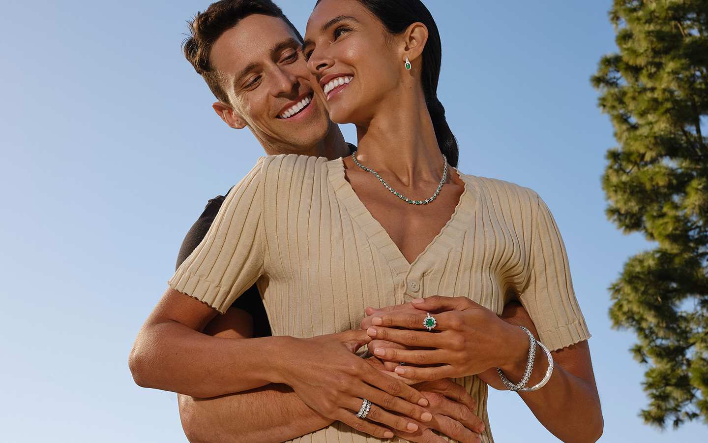 Couple embracing on Mother's Day 