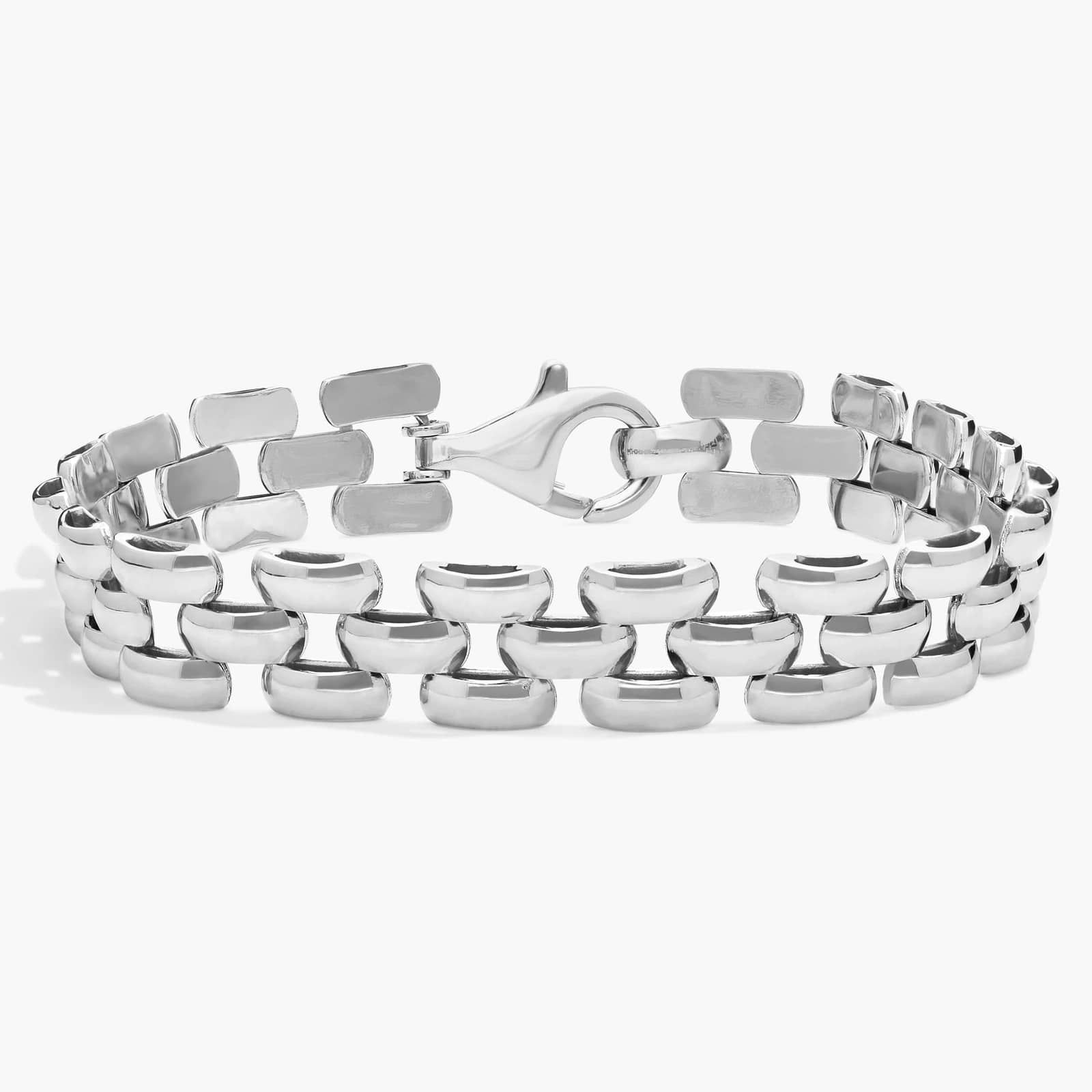 Medium Panther Link Bracelet in Sterling Silver