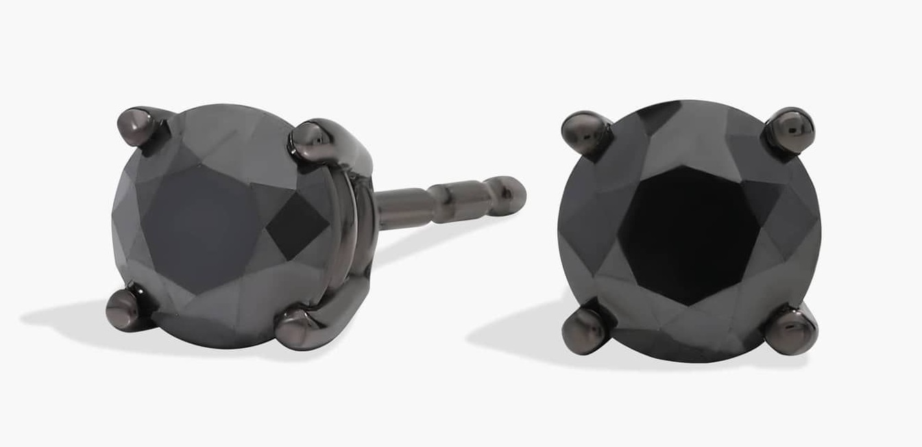 Black diamond earrings with black rhodium.