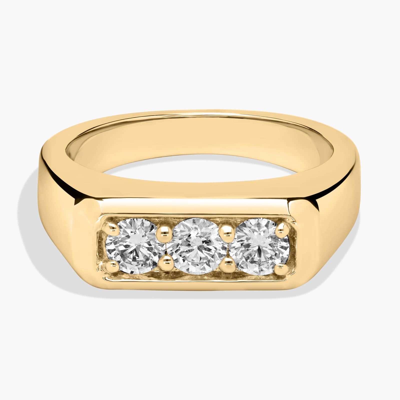 Men's Trio Diamond Band in 14k Yellow Gold