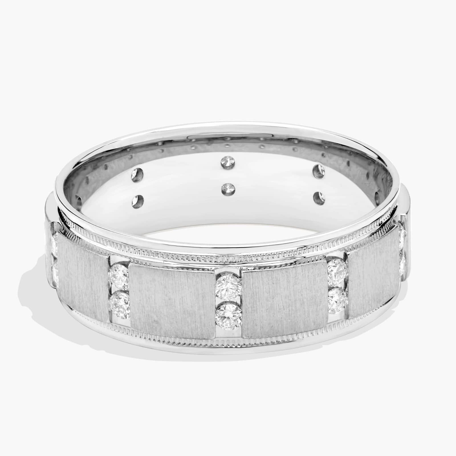 Milgrain Vertical Row Diamond Eternity Ring in Platinum (7 mm, 3/8 ct. tw.)