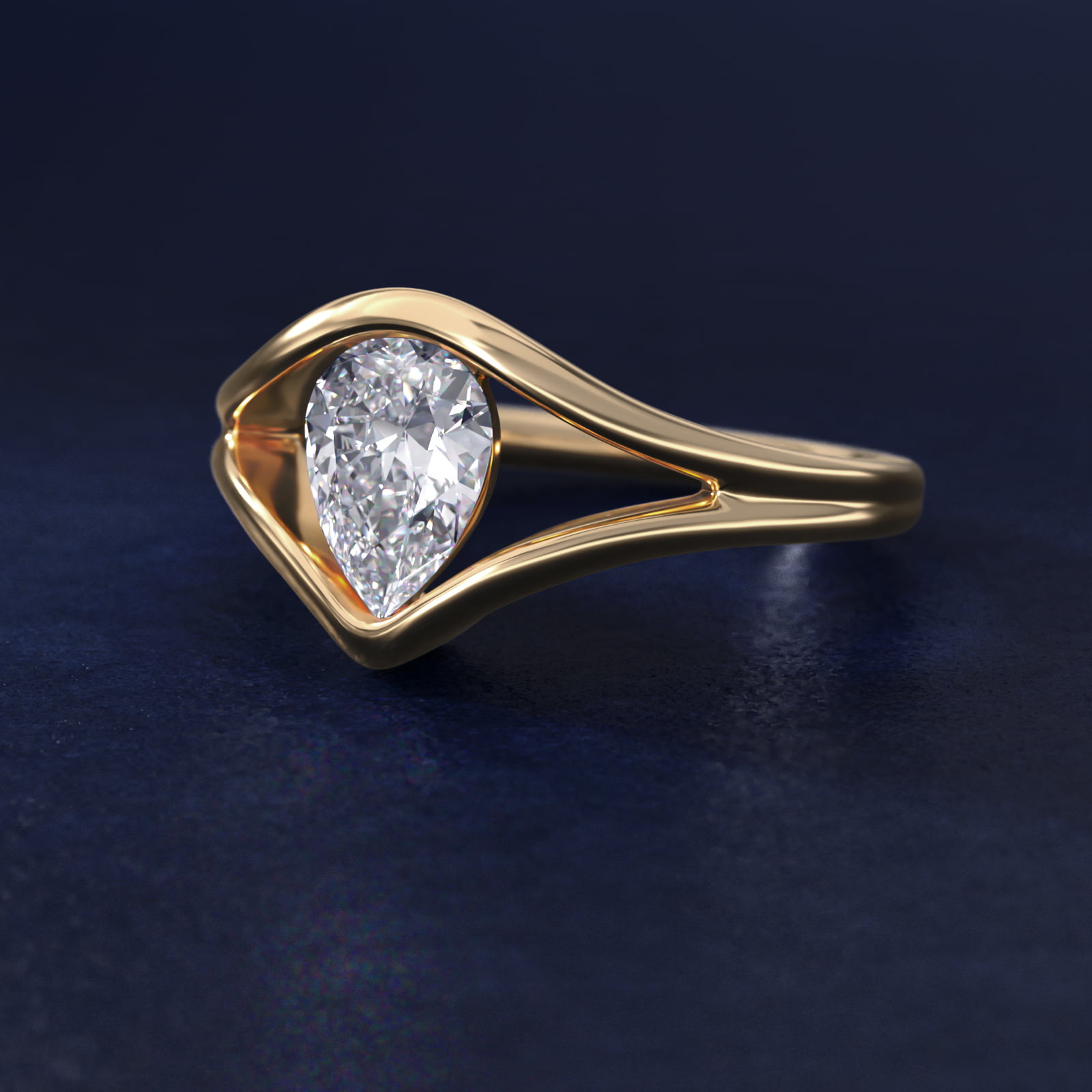 Oculus Solitaire Engagement Ring In 14K Yellow Gold By James Allen
