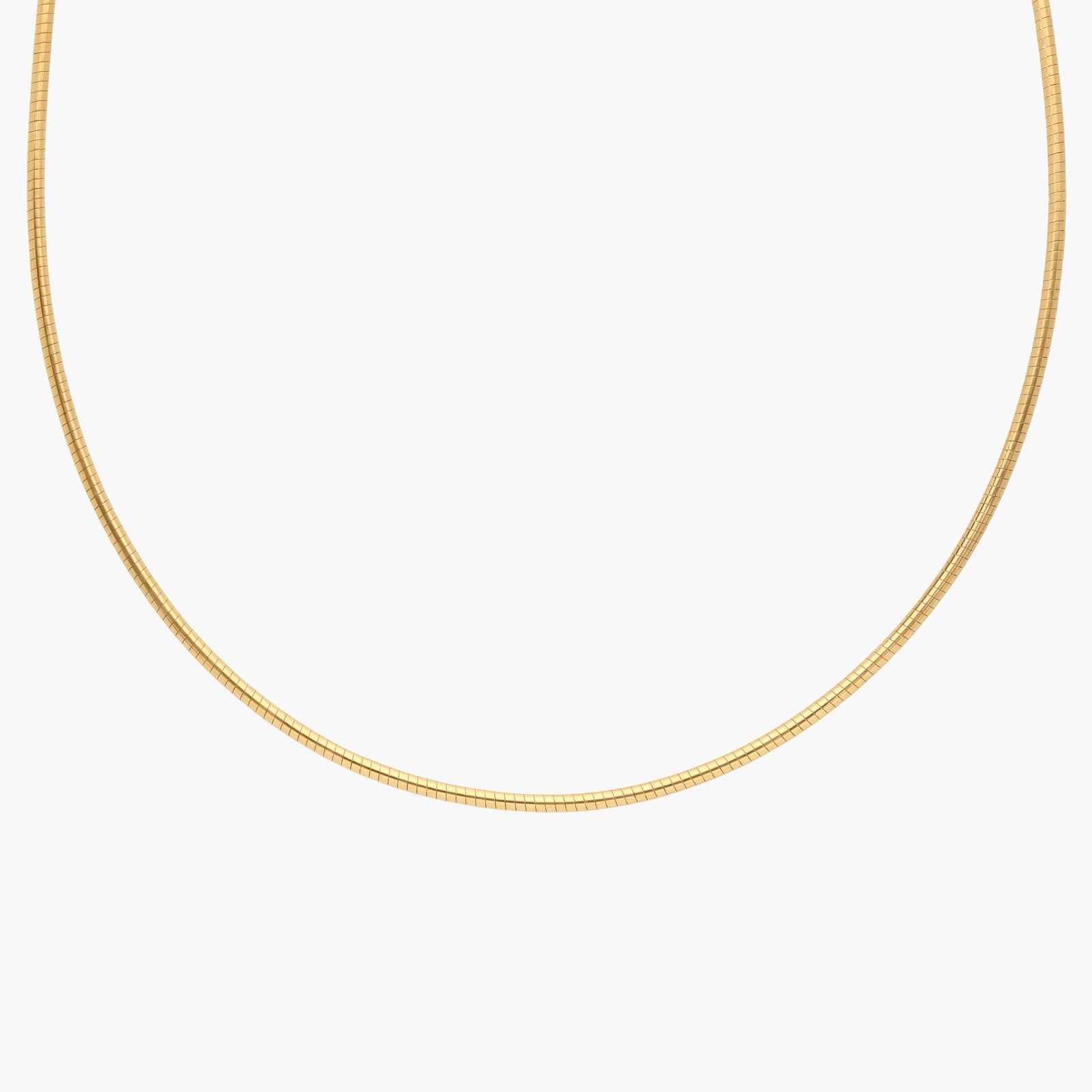 Omega Chain Collar Necklace In 14K Yellow Gold