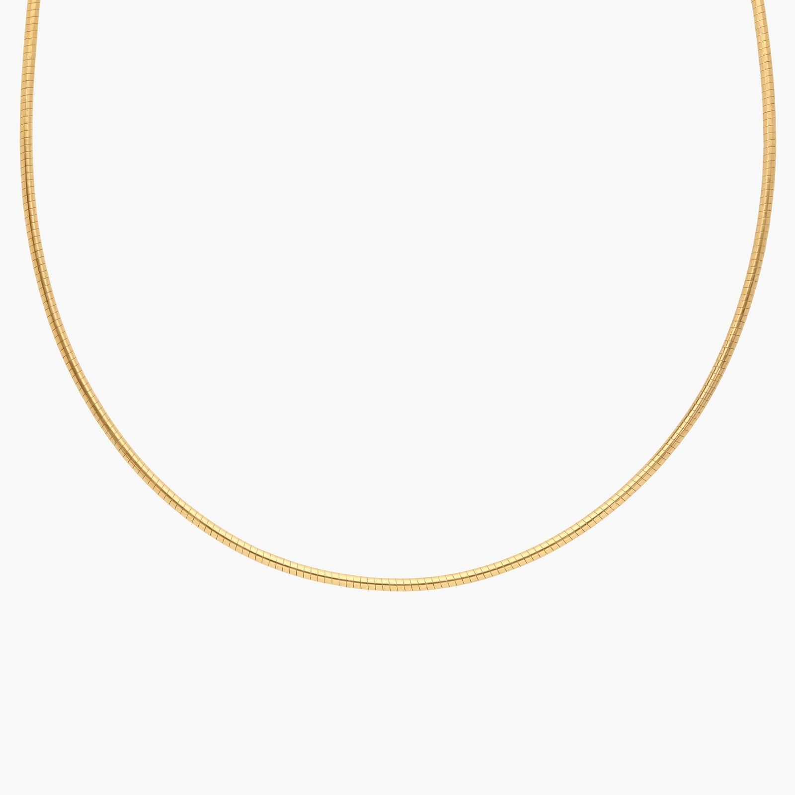 Omega Chain Collar Necklace In 14K Yellow Gold