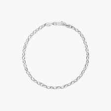 Oval Rolo Chain Bracelet In 14K White Gold (7") By James Allen