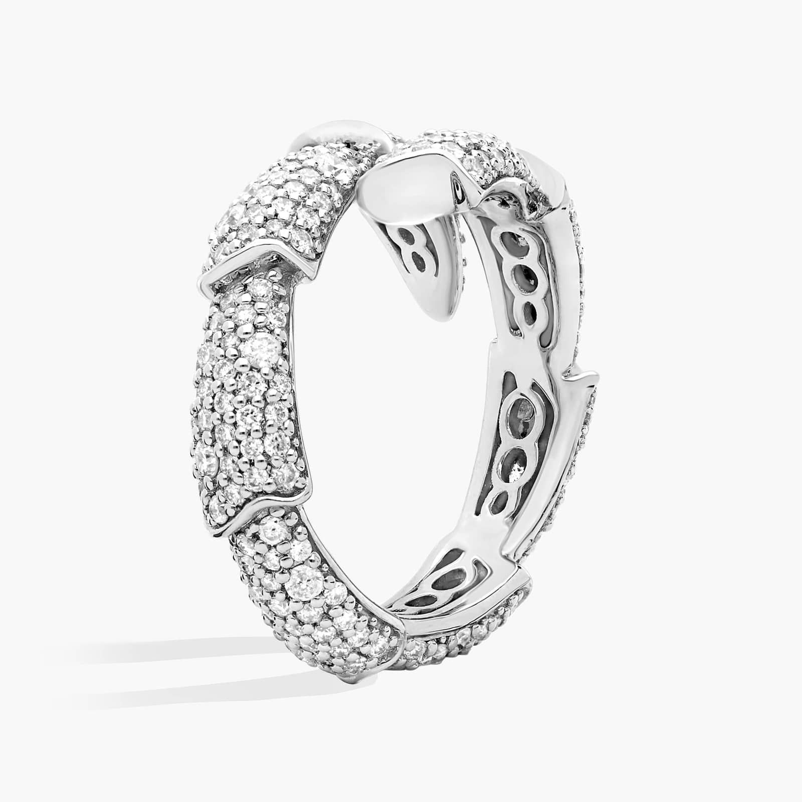 Pave Snake Layered Ring in 14k White Gold