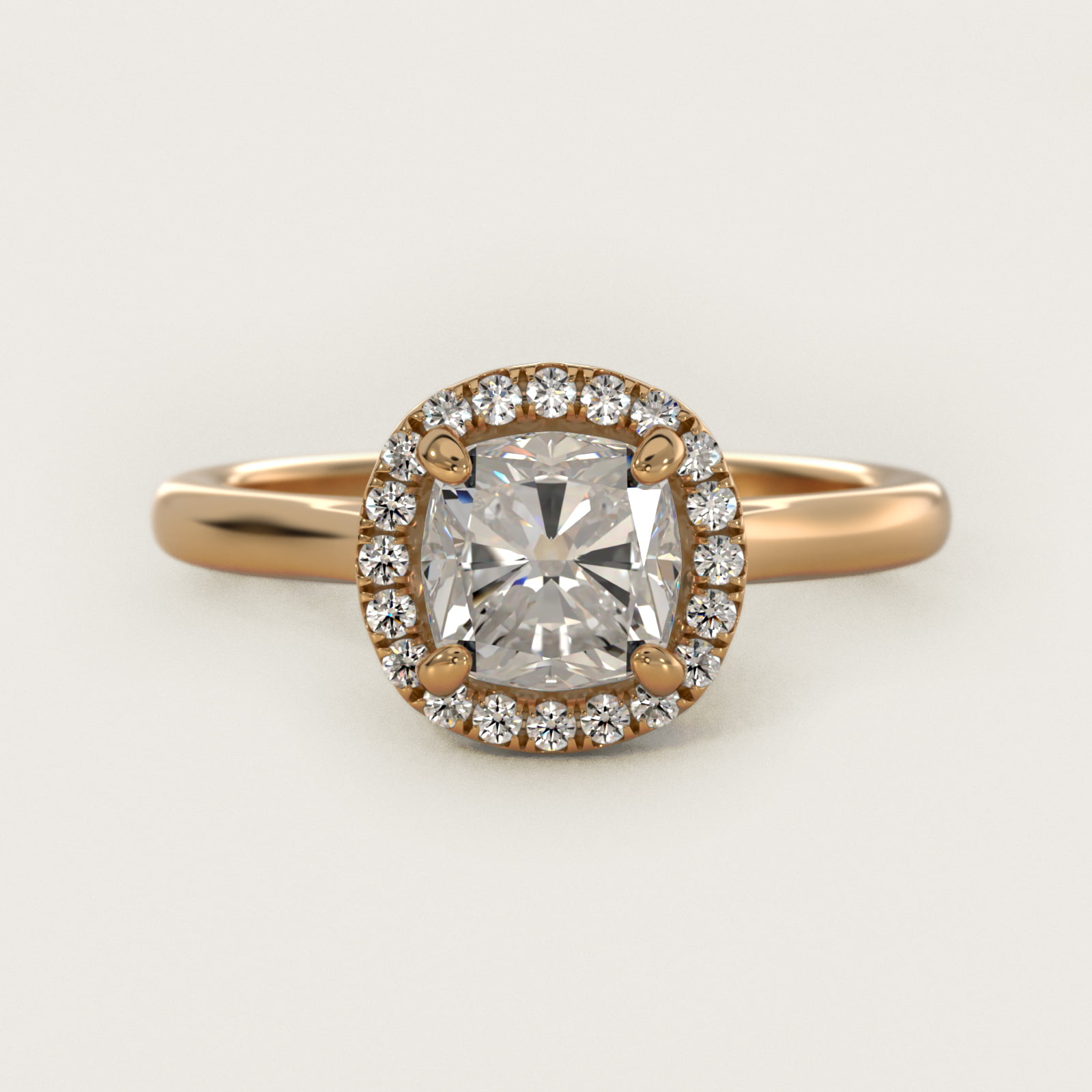 Pavé Diamond Halo Engagement Ring In 18K Yellow Gold By James Allen