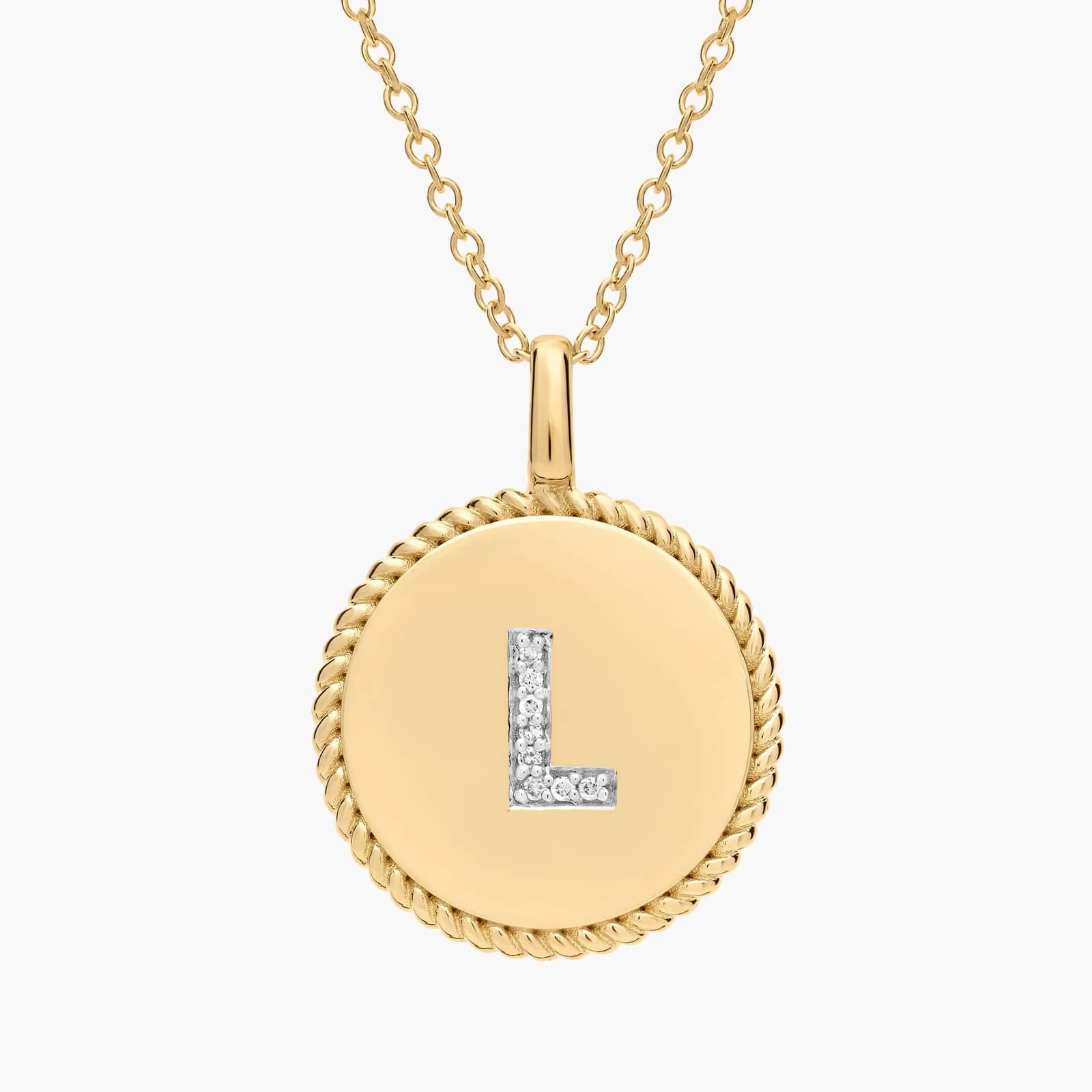 A Initial Lab-Grown Diamond Necklace In 14k Yellow Gold