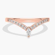 Pavé Drop Marquise Stackable Ring in 18k Rose Gold (1/4 ct. tw.)