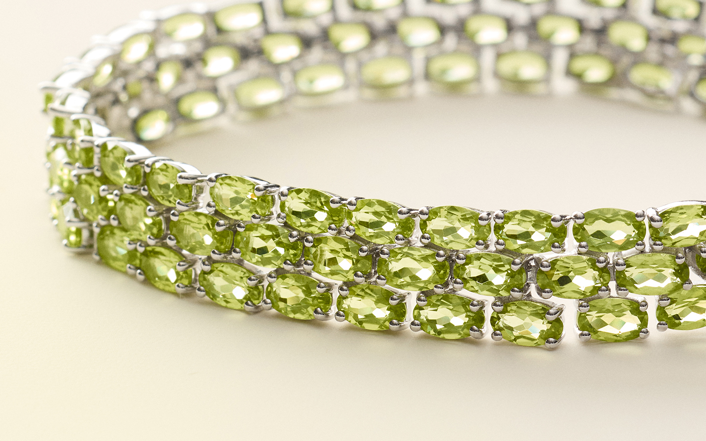 Three row peridot bracelet