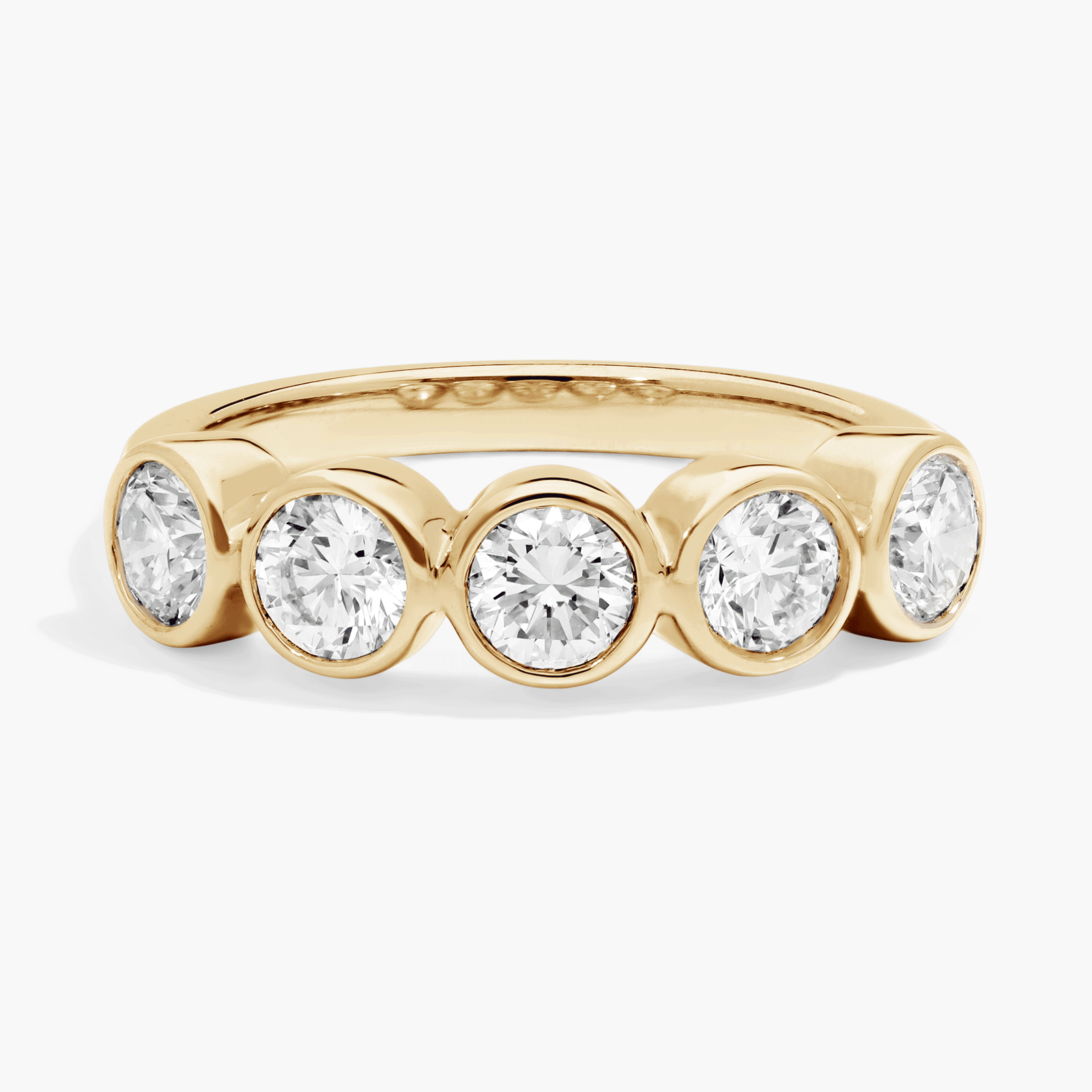 Shop Personalized Round Cut Single Birthstone Ring with Lab-Grown Diamonds in 14k Yellow Gold