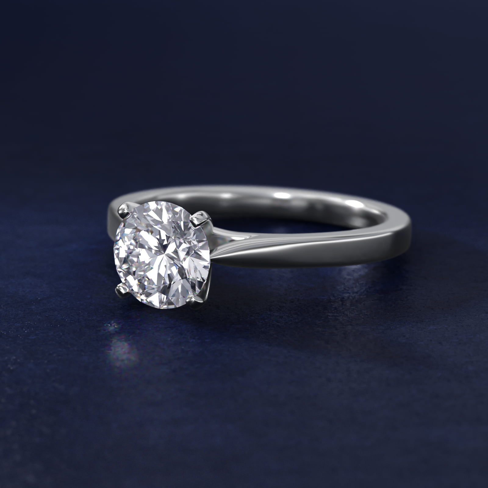 Petite Cathedral Solitaire Engagement Ring in Platinum