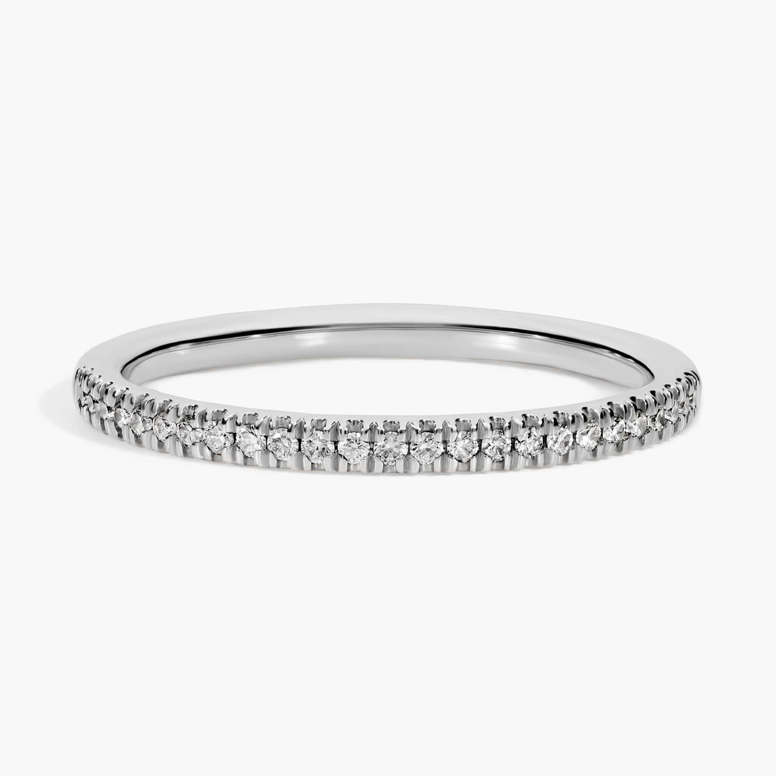 Petite Micropavé Diamond Ring in 14k White Gold
