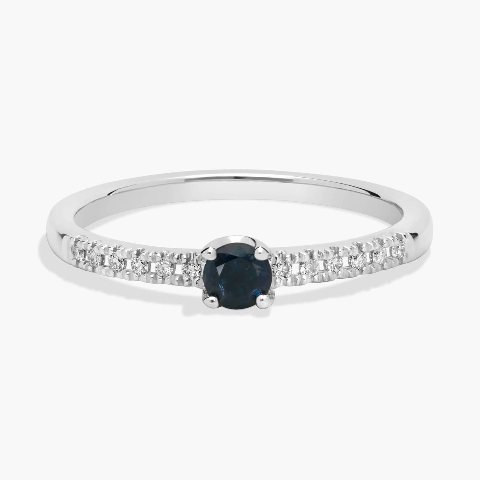 Petite Sapphire Stacking Diamond Ring in 14k White Gol