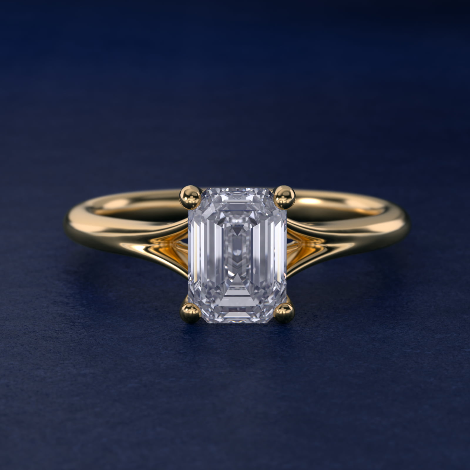 Petite Split Shank Solitaire in 14k Yellow Gold