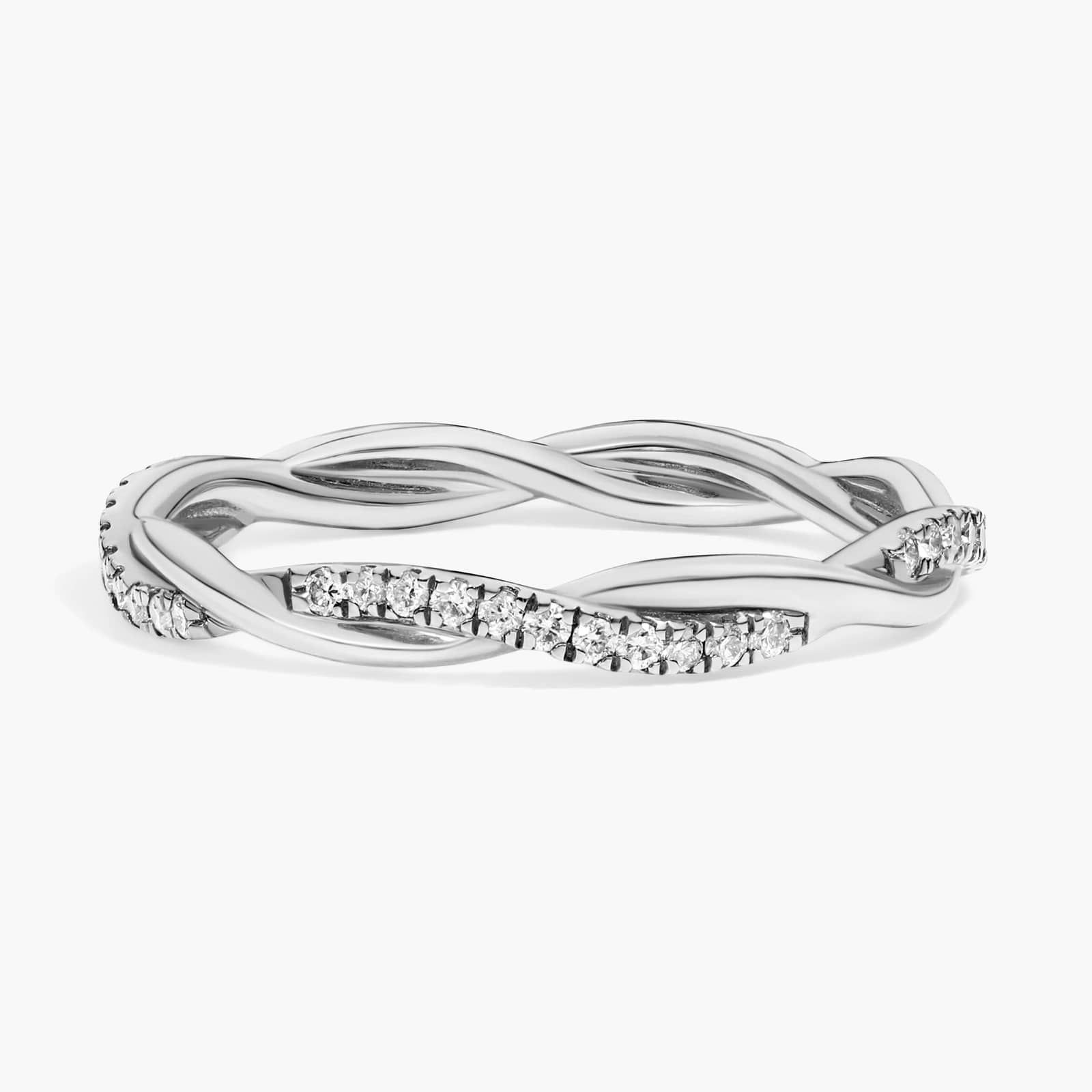 Petite Twist Diamond Eternity Ring in Platinum