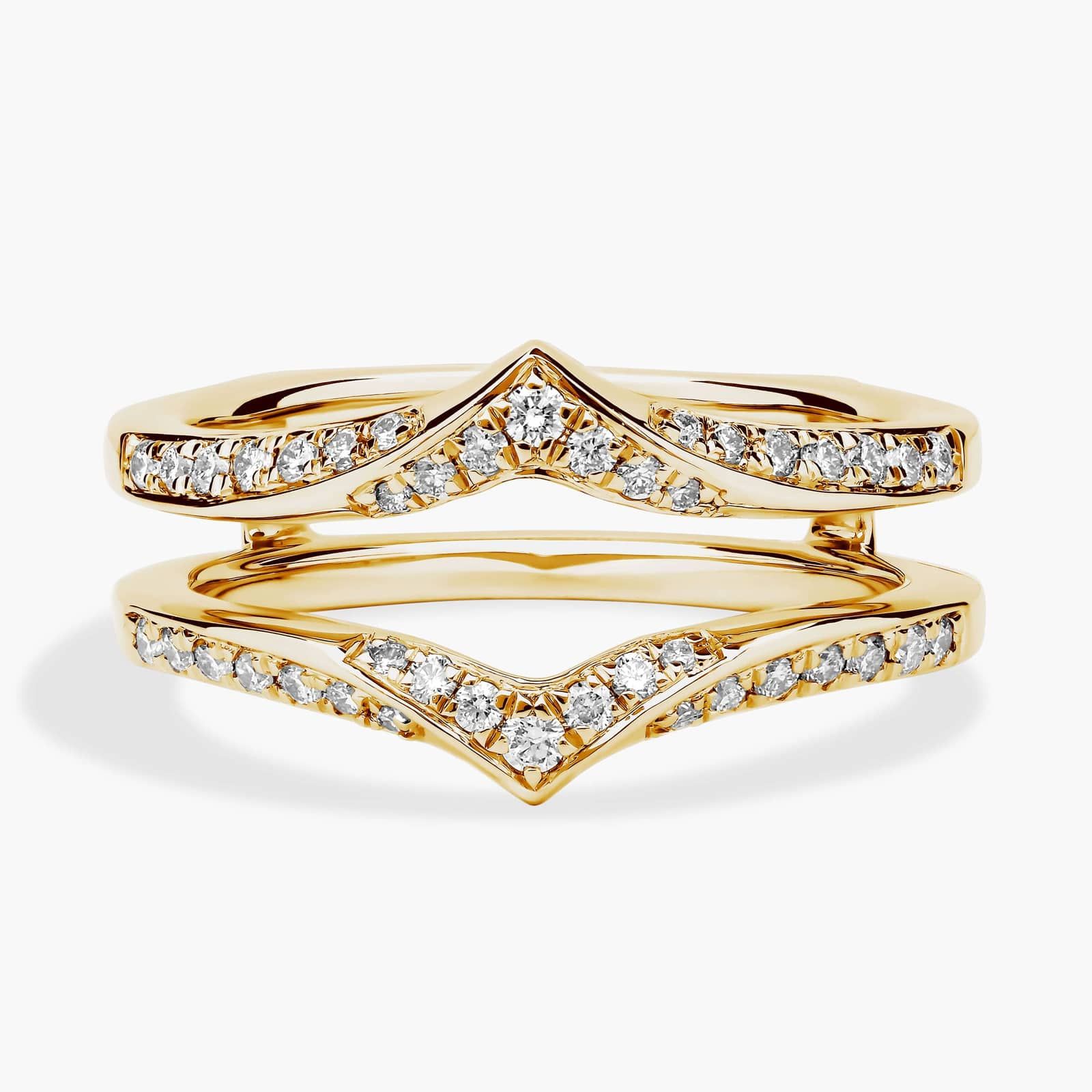 Pointed Diamond Insert in 14k Yellow Gold