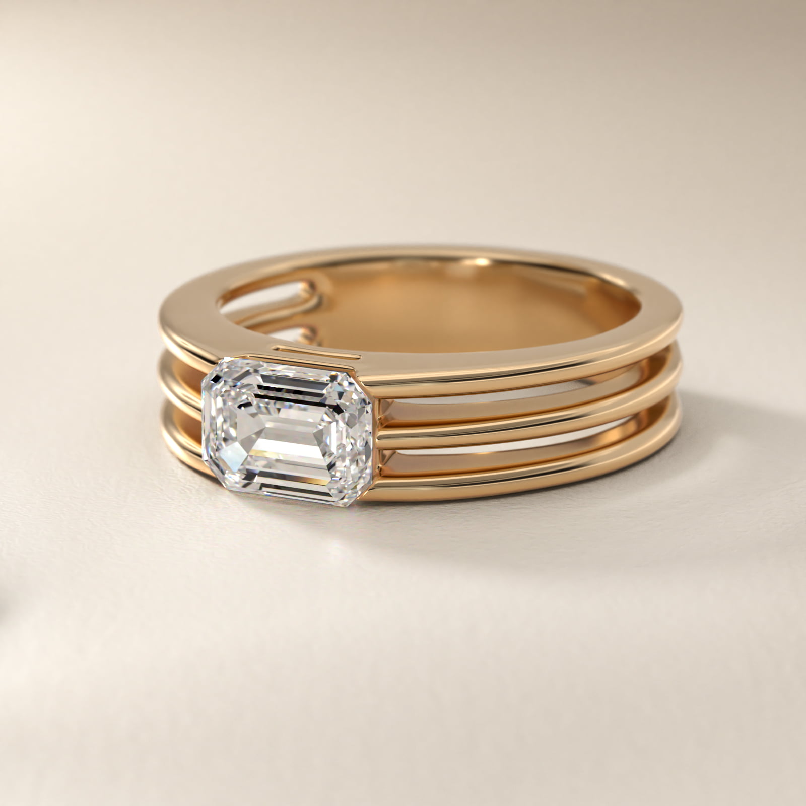 Ridged Dome Solitaire Engagement Ring In 14K Yellow Gold By James Allen