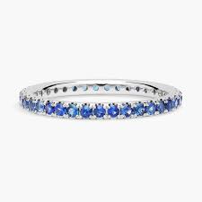 Riviera Pavé Sapphire Eternity Ring in 18k White Gold