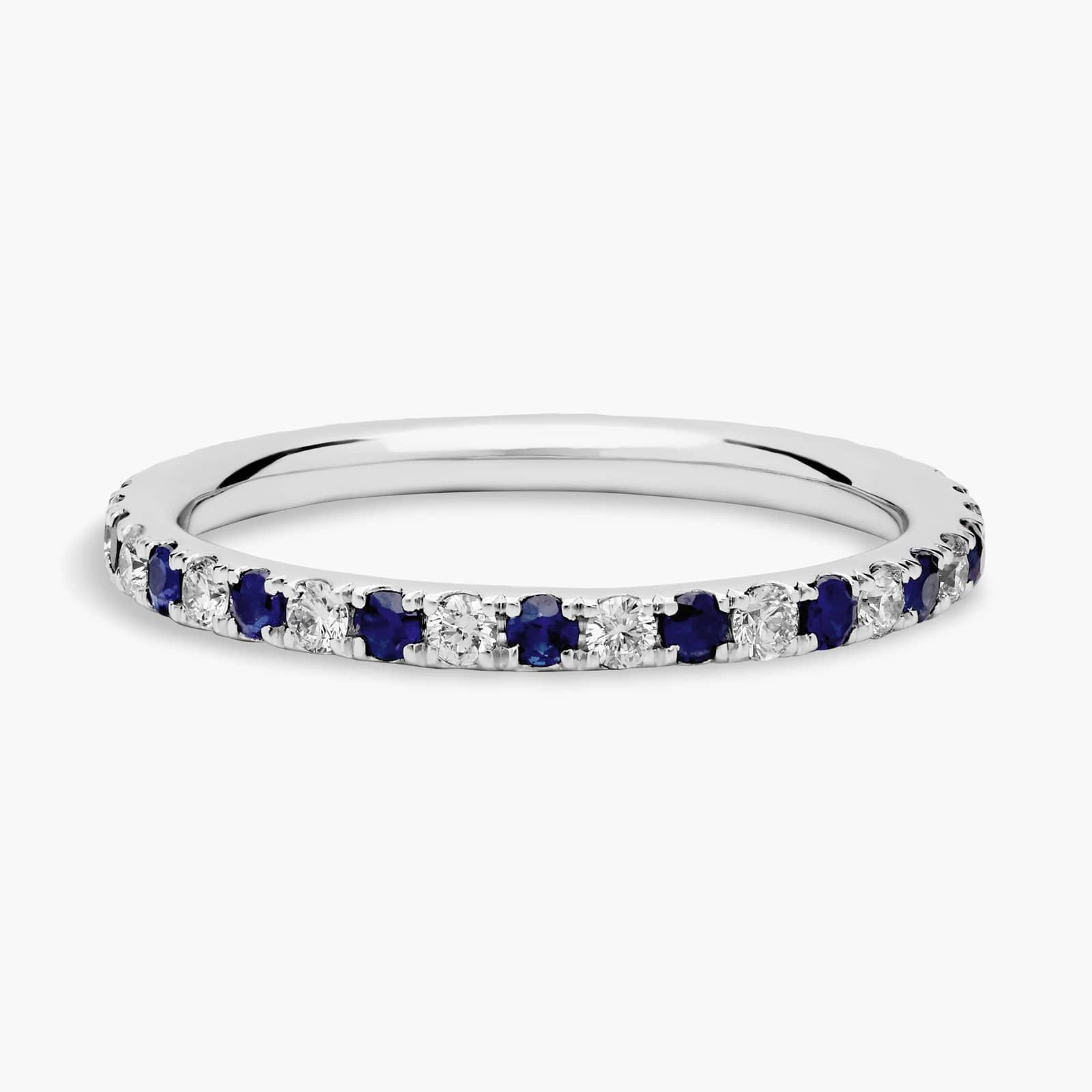 Riviera Pavé Sapphire and Diamond Eternity Ring in Platinum